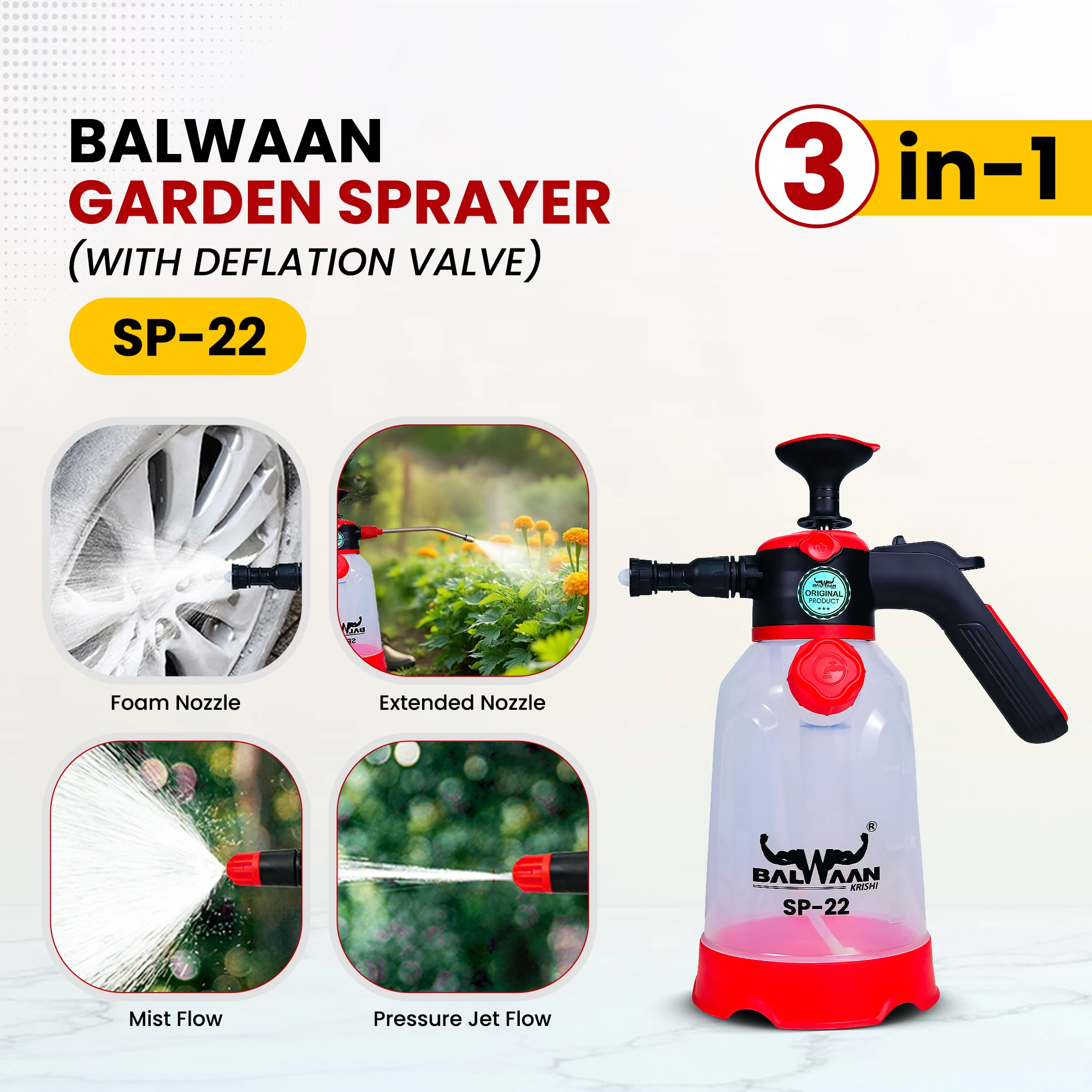 Balwaan Manual Sprayer With Measuring Cap 3in1 ( 2 L ) SP-22